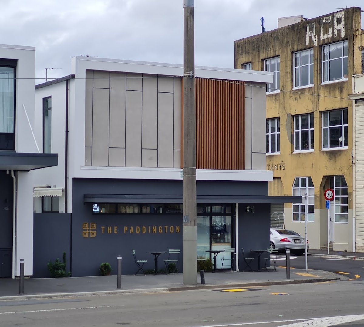 Storefront of West Two Espresso, specialty coffee shop in Wellington