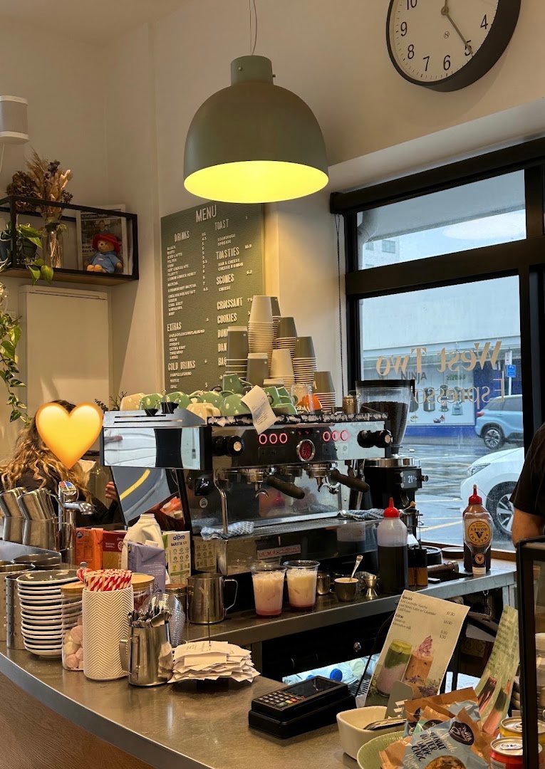 Interior of West Two Espresso, specialty coffee shop in Wellington