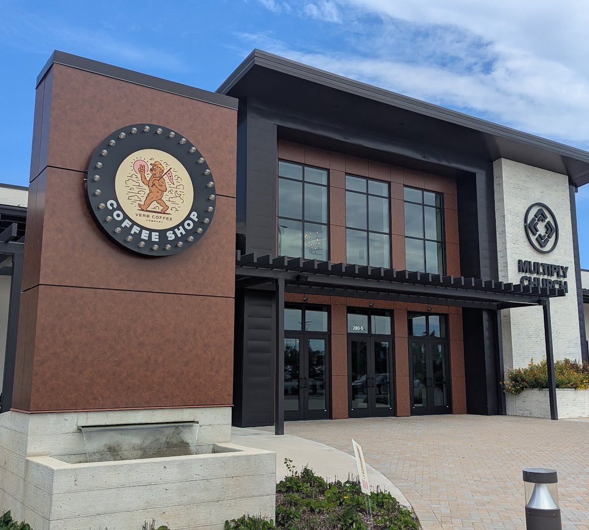 Storefront of Verb Coffee at Multiply Church, specialty coffee shop in Charlotte