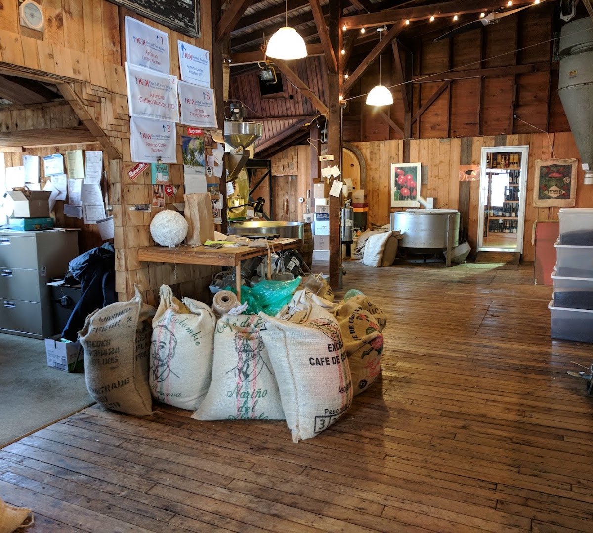 Interior of Armeno Coffee Roasters, specialty coffee shop in Worcester