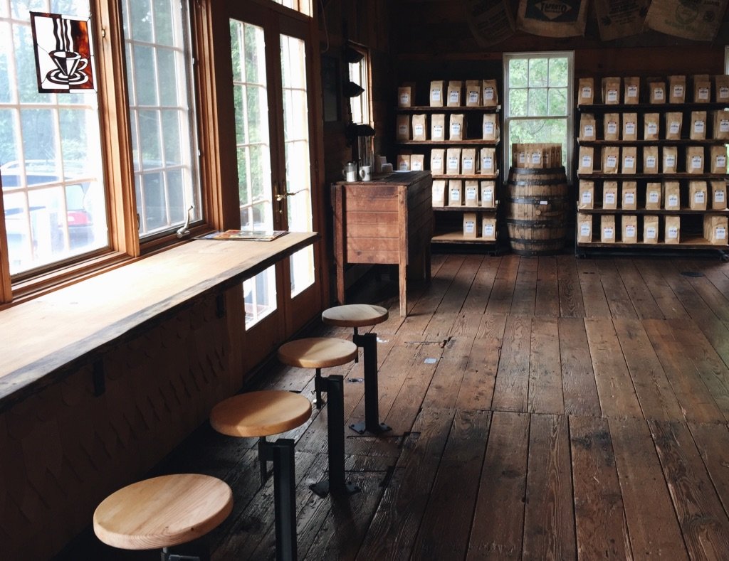 Interior of Armeno Coffee Roasters, specialty coffee shop in Worcester