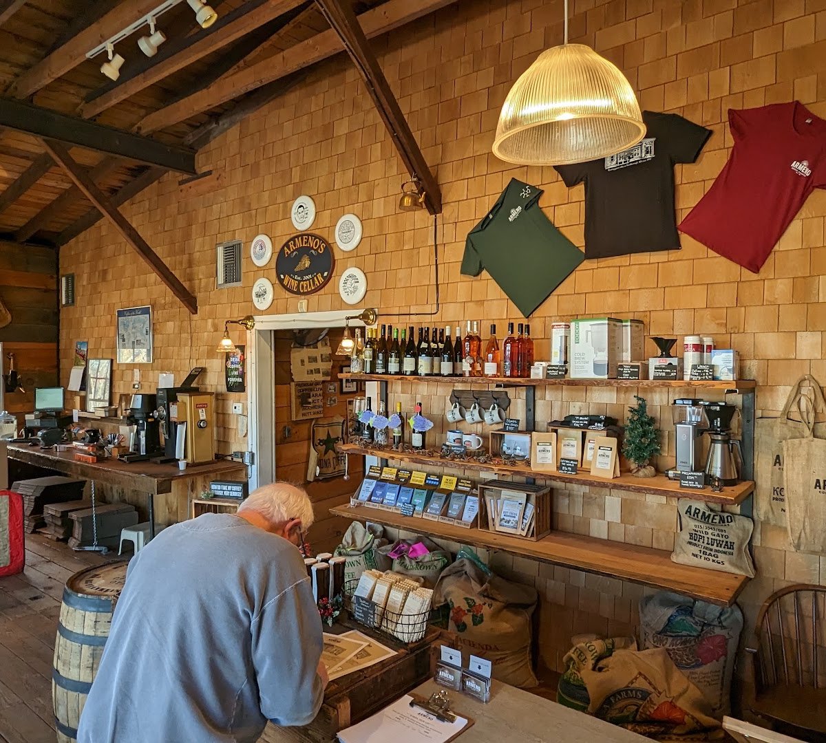 Interior of Armeno Coffee Roasters, specialty coffee shop in Worcester