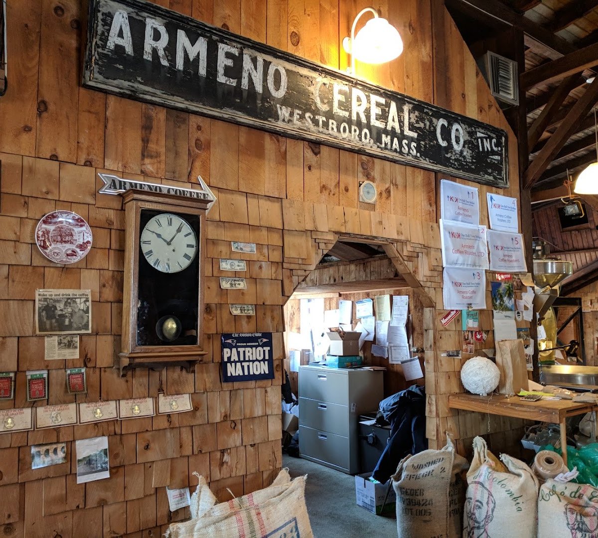 Interior of Armeno Coffee Roasters, specialty coffee shop in Worcester