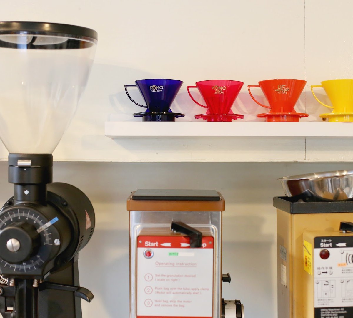 Interior of AOYAMA COFFEE ROASTER, specialty coffee shop in Tokyo