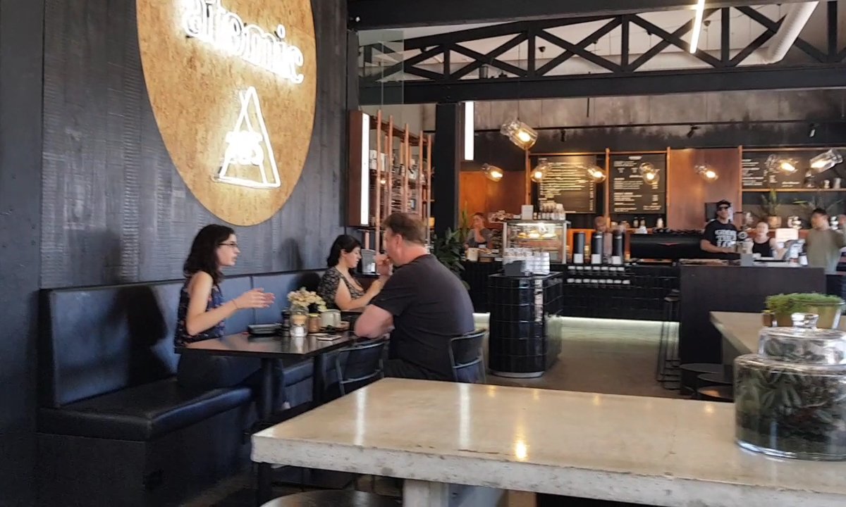 Interior of Atomic Coffee Roasters, specialty coffee shop in Auckland