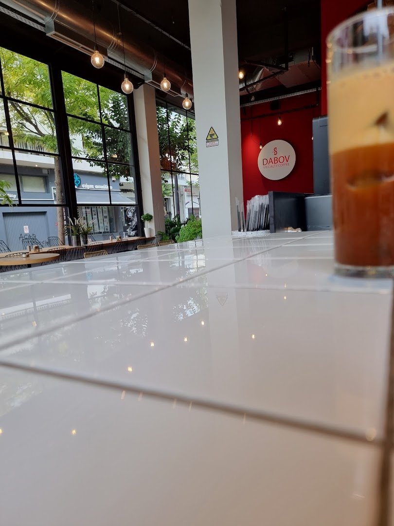 Interior of DABOV Specialty Coffee Athens, specialty coffee shop in Athens