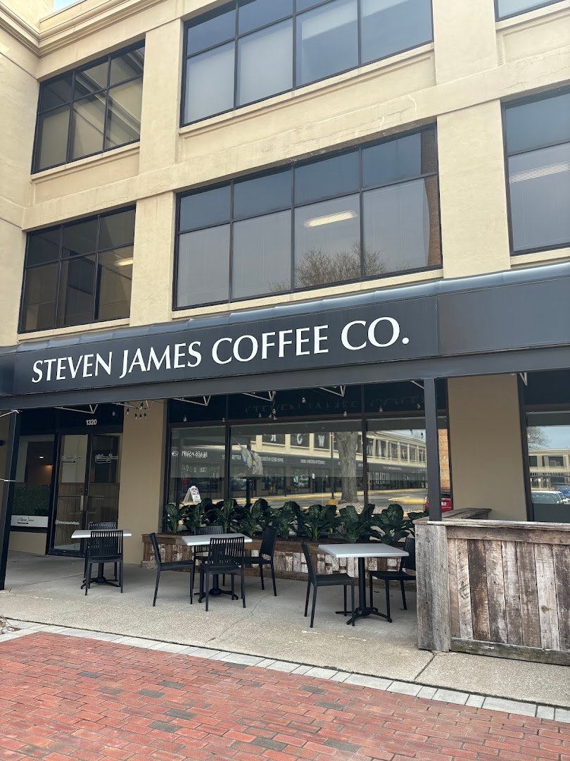 Storefront of Steven James Coffee Co, specialty coffee shop in Rochester