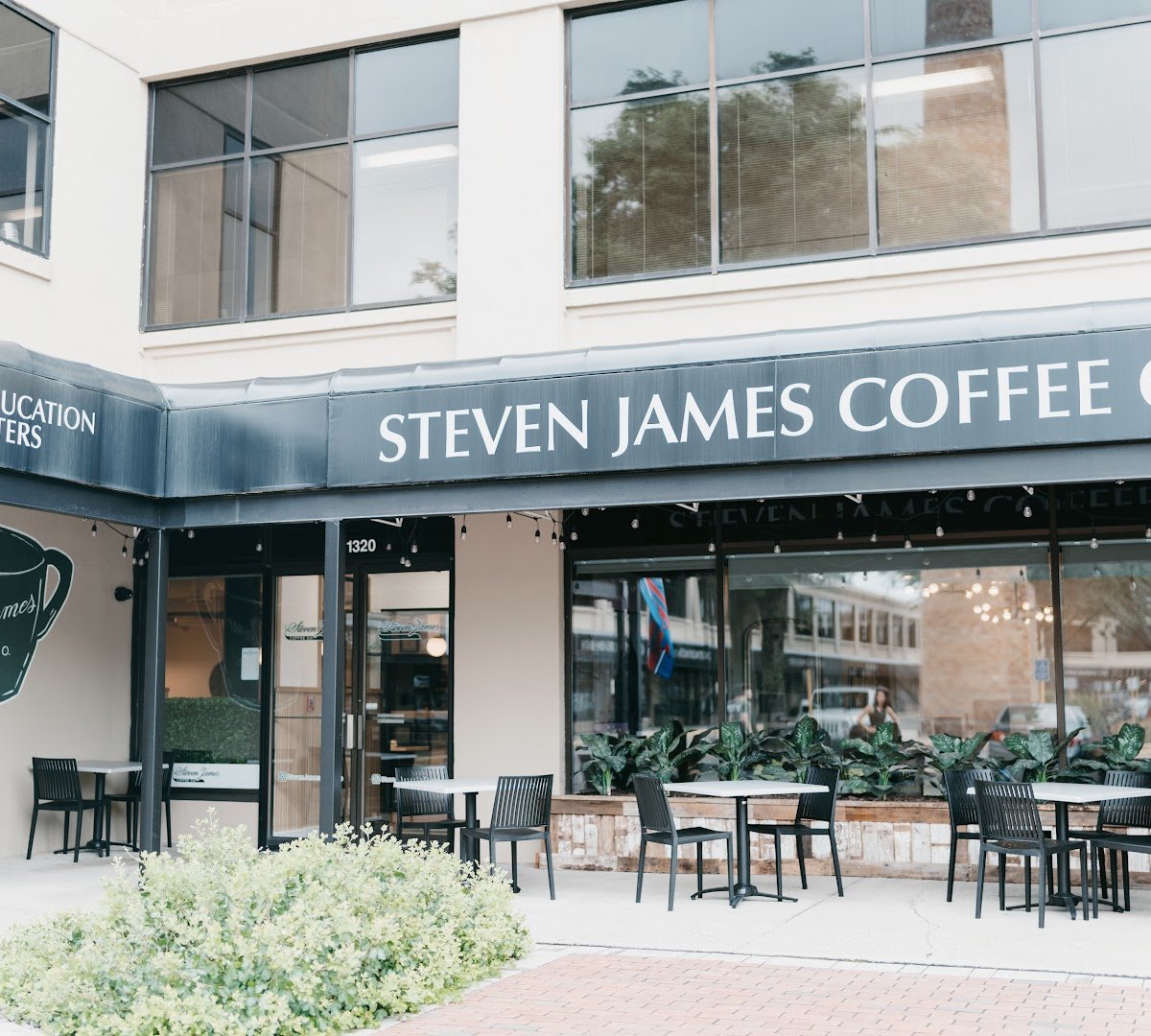 Storefront of Steven James Coffee Co, specialty coffee shop in Rochester