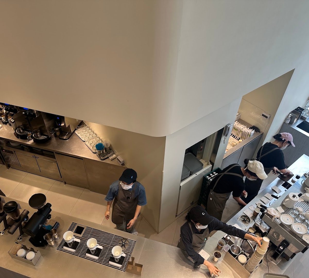 Interior of Blue Bottle Jamsil Cafe, specialty coffee shop in Seoul