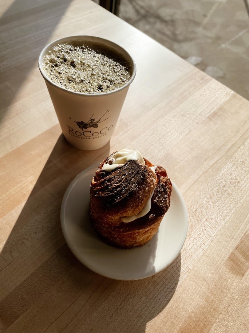 Coffee at RoCoCo Cafe, specialty coffee shop in Rochester