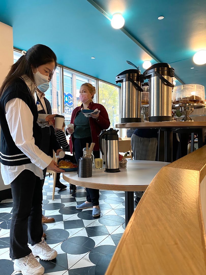 Interior of RoCoCo Cafe, specialty coffee shop in Rochester
