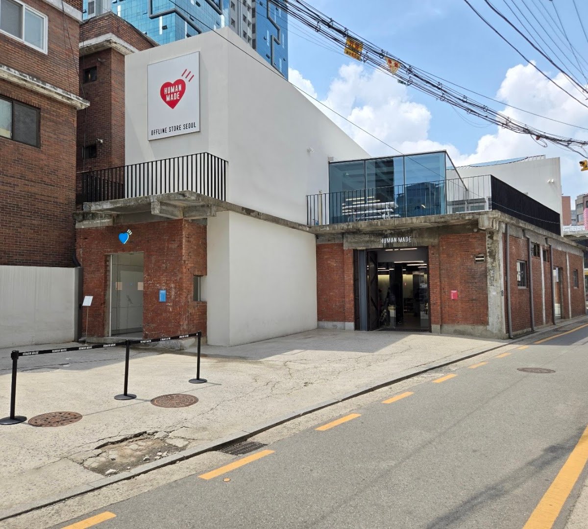Storefront of Human Made Seoul Cafe by Blue Bottle Coffee, specialty coffee shop in Seoul