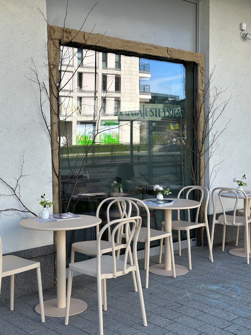 Storefront of Cafe point, specialty coffee shop in Warsaw
