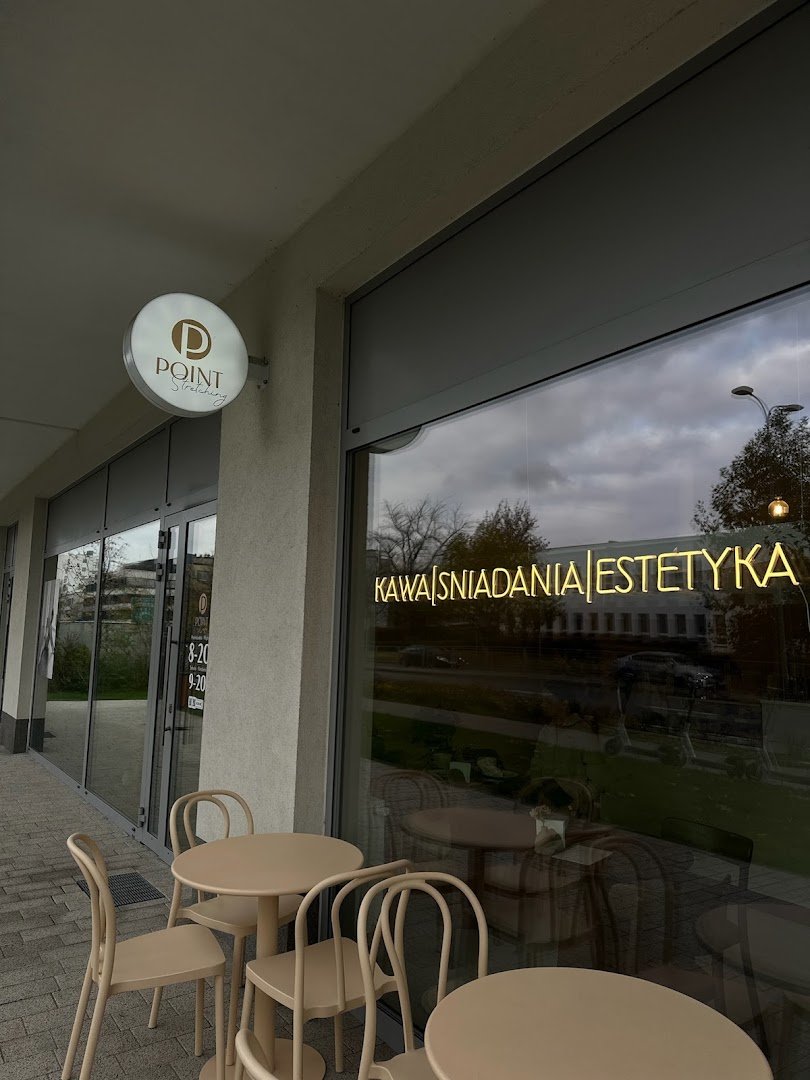 Storefront of Cafe point, specialty coffee shop in Warsaw