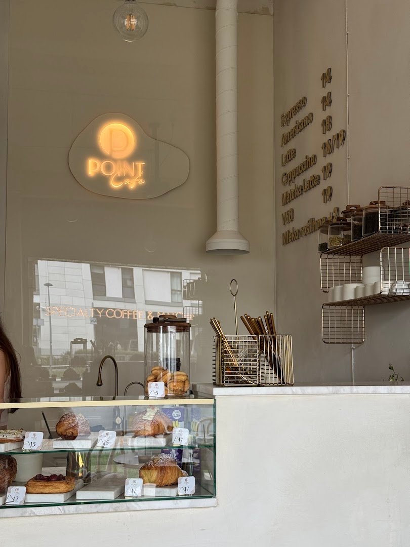 Interior of Cafe point, specialty coffee shop in Warsaw