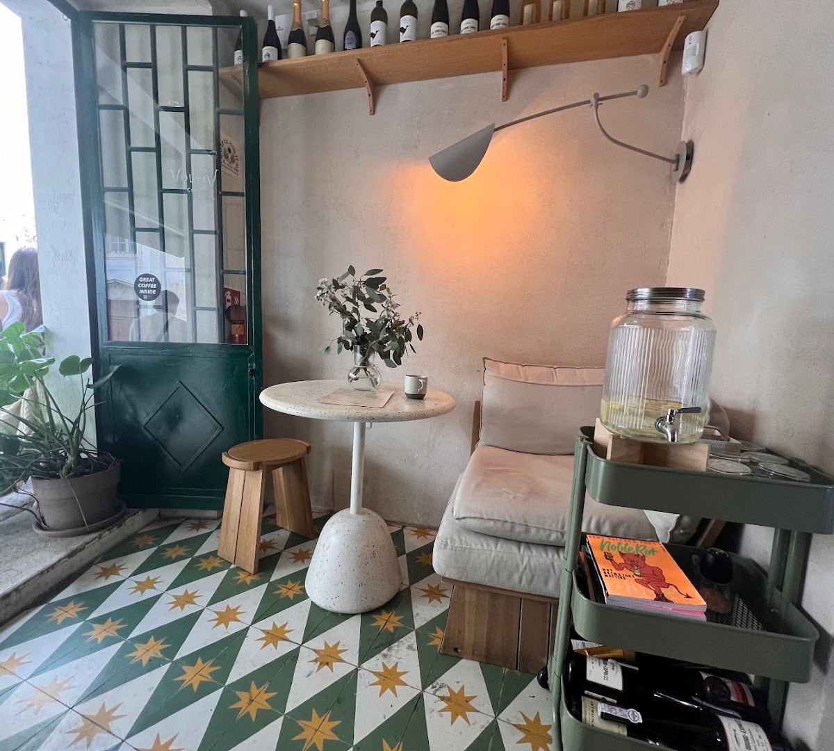 Interior of Volta Coffee, specialty coffee shop in Lisbon