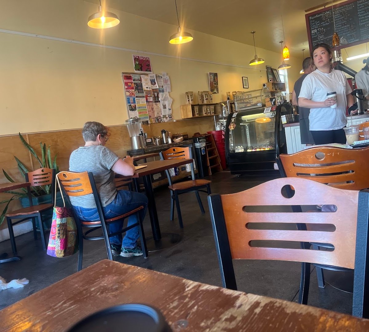 Interior of Cafe Santana Roasting Company, specialty coffee shop in Oakland