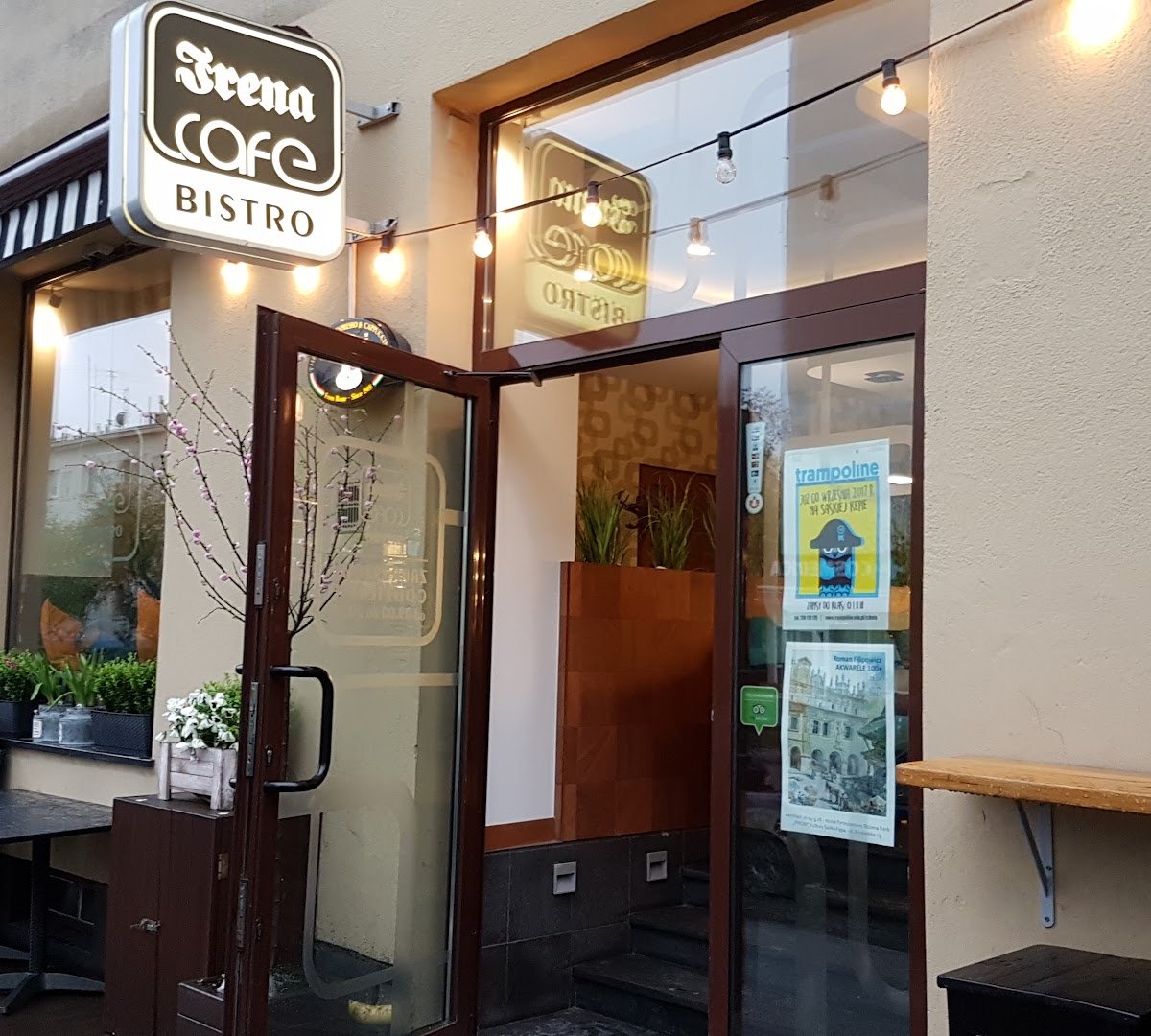 Storefront of Irena Cafe Bistro, specialty coffee shop in Warsaw