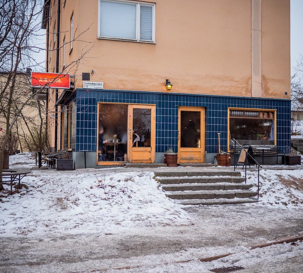 Storefront of A.B.Café., specialty coffee shop in Stockholm