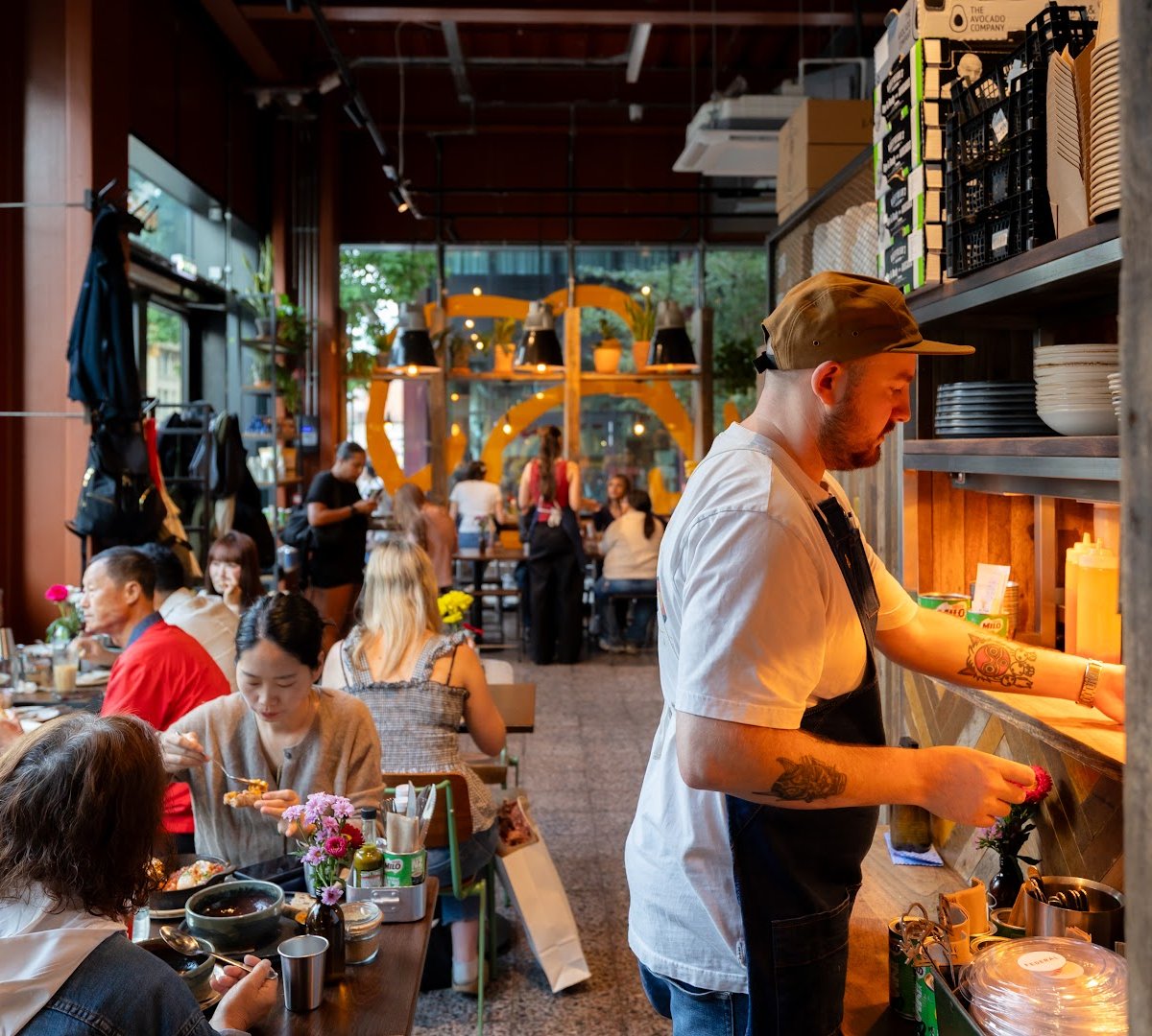 Interior of Federal Cafe Bar, specialty coffee shop in Manchester
