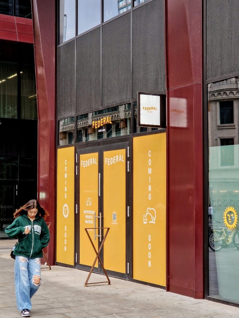 Storefront of Federal Cafe Bar, specialty coffee shop in Manchester