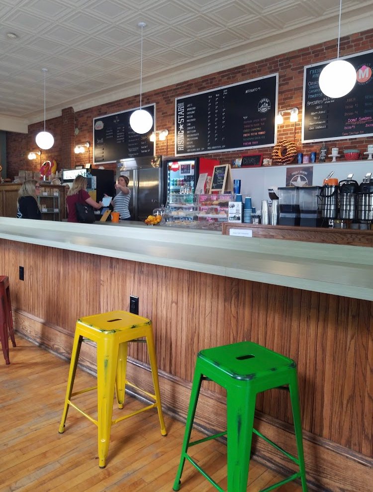 Interior of Fiona's Coffee Bar & Bakery, specialty coffee shop in Cleveland