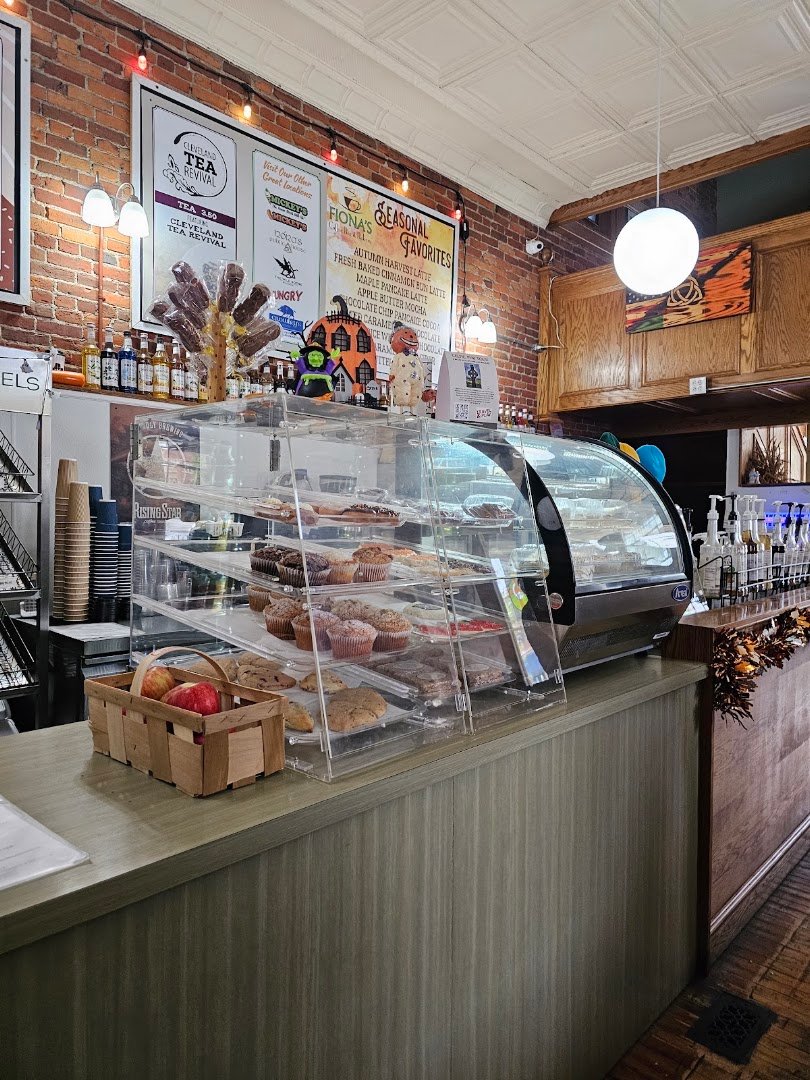 Interior of Fiona's Coffee Bar & Bakery, specialty coffee shop in Cleveland