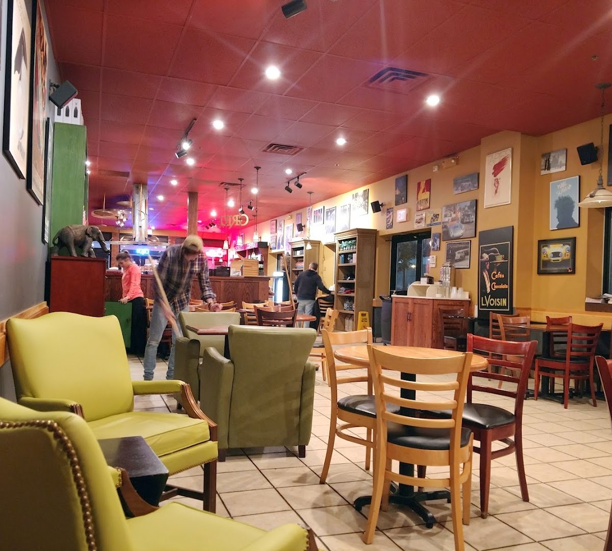 Interior of Leaf & Bean Coffee Co, specialty coffee shop in Rochester