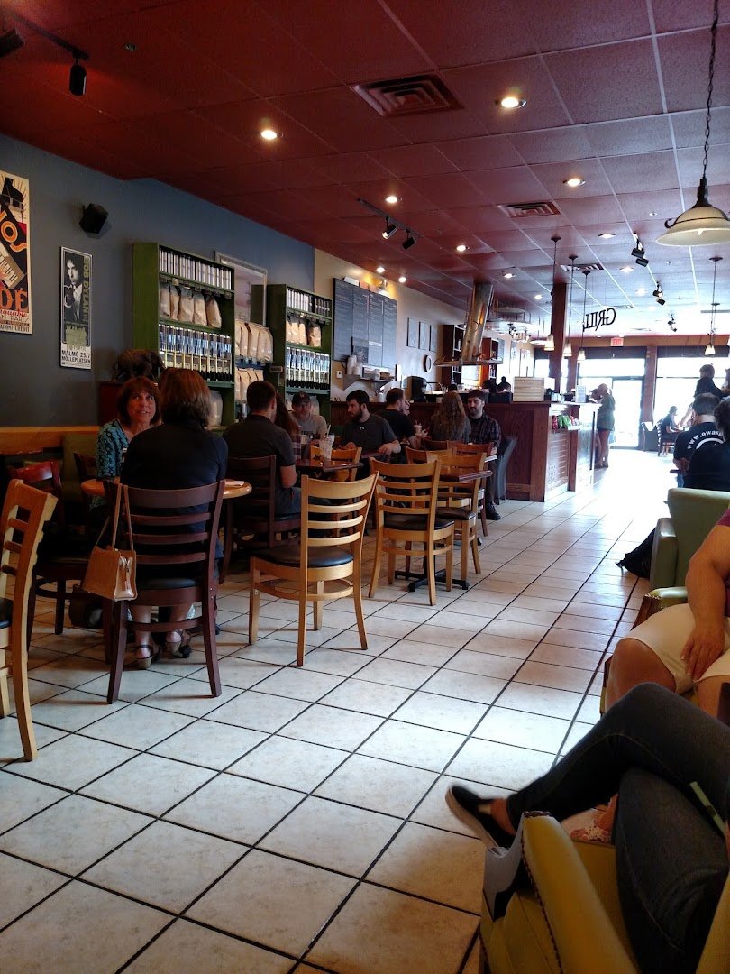 Interior of Leaf & Bean Coffee Co, specialty coffee shop in Rochester