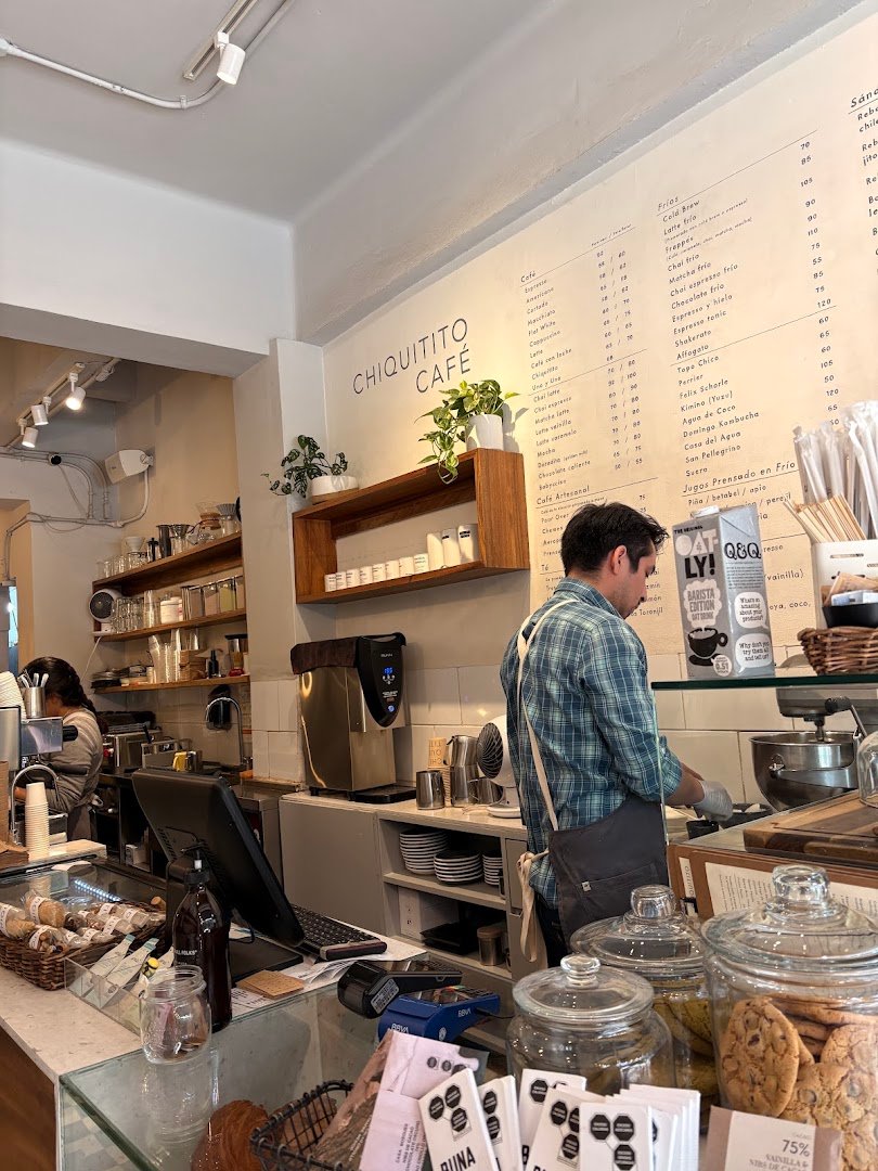 Interior of Chiquitito Café, specialty coffee shop in Mexico City