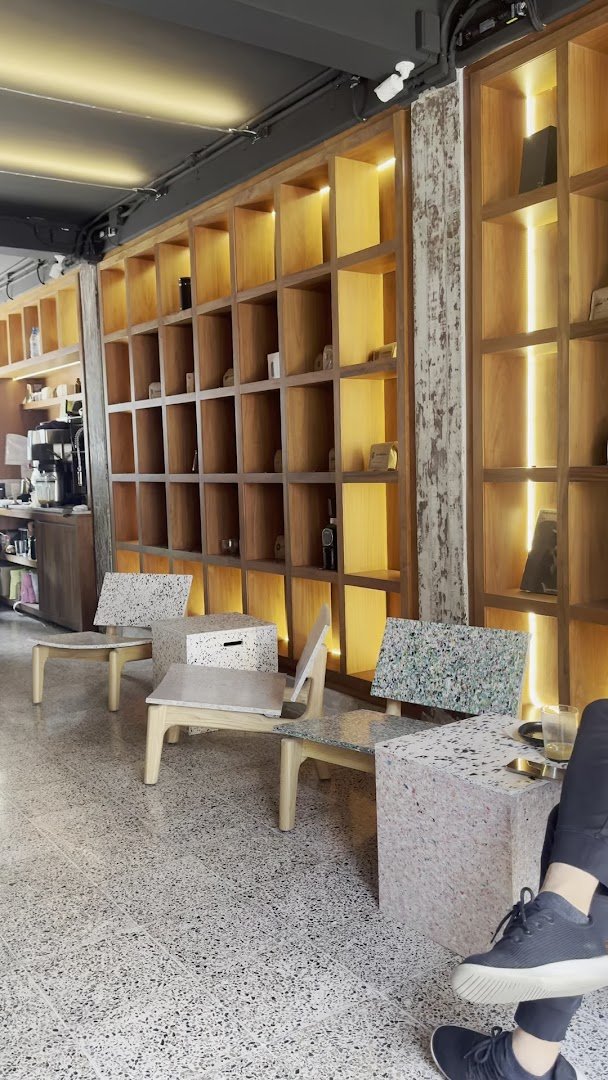 Interior of Almanegra Café, specialty coffee shop in Mexico City