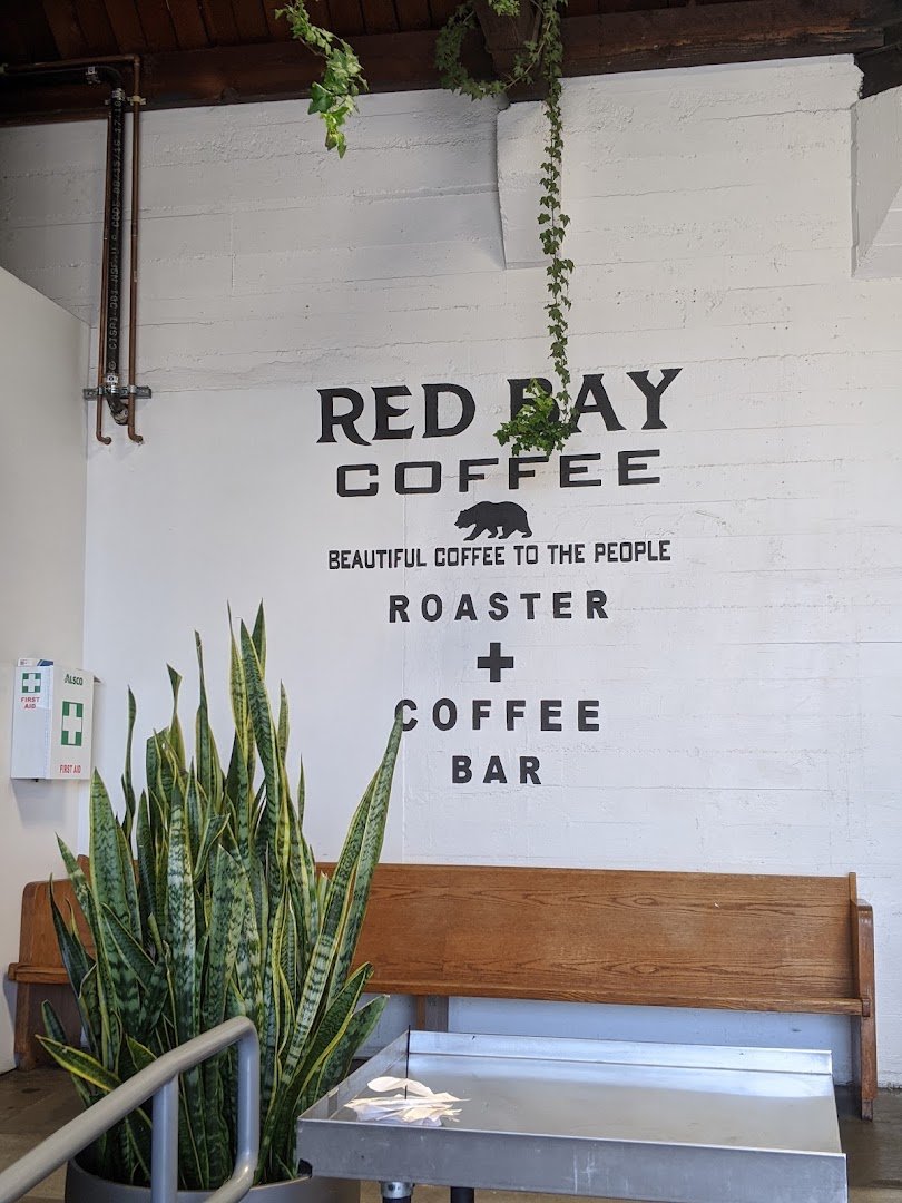 Interior of Red Bay Coffee Roastery, specialty coffee shop in Oakland