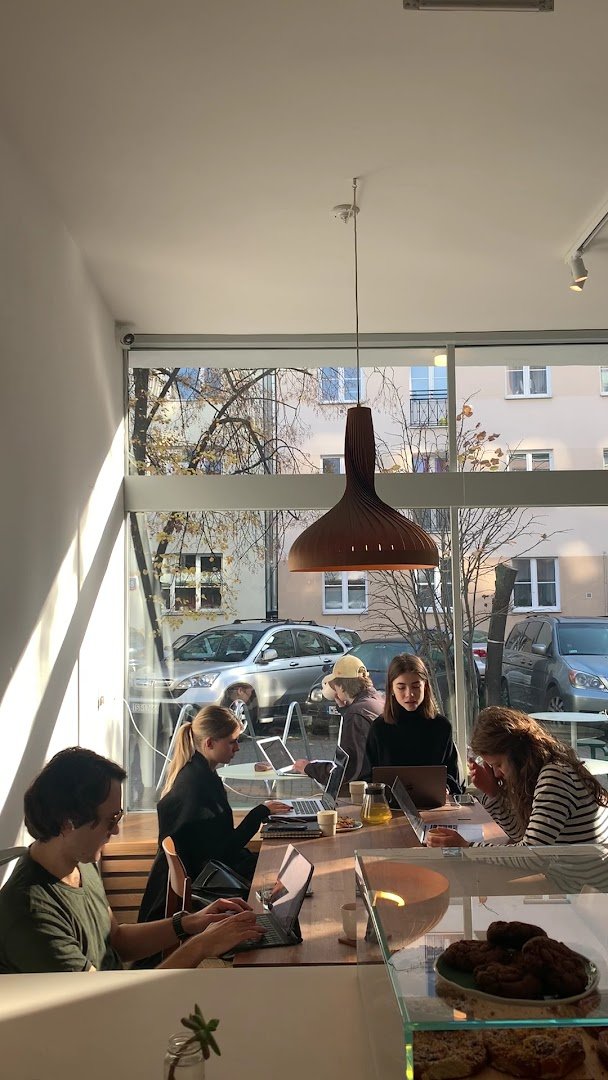 Interior of Panna, specialty coffee shop in Warsaw