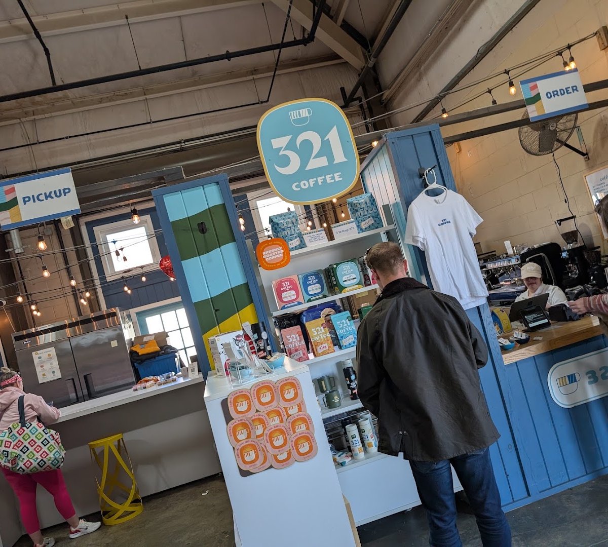 Interior of 321 Coffee - Farmers Market, specialty coffee shop in Raleigh-Durham