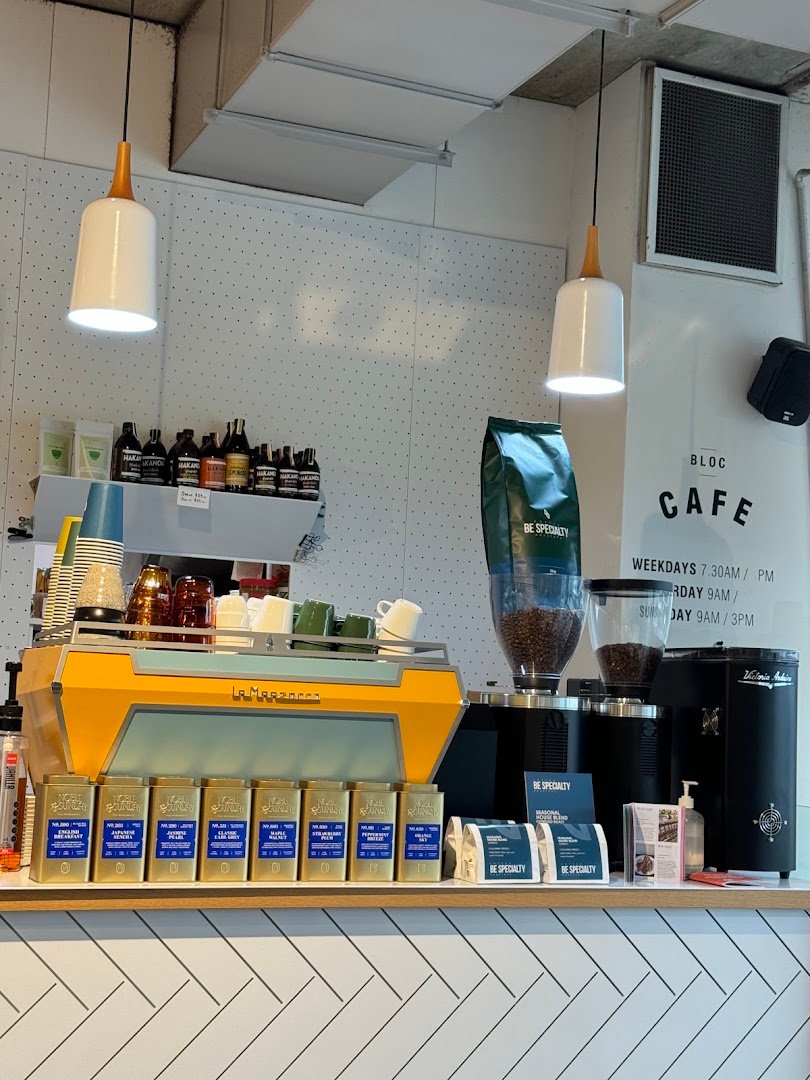 Interior of Bloc Cafe, specialty coffee shop in Auckland