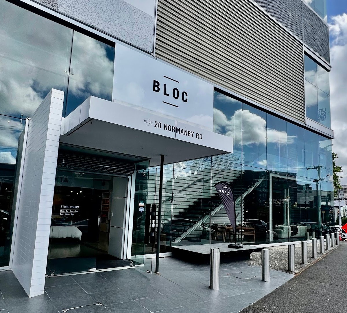 Storefront of Bloc Cafe, specialty coffee shop in Auckland