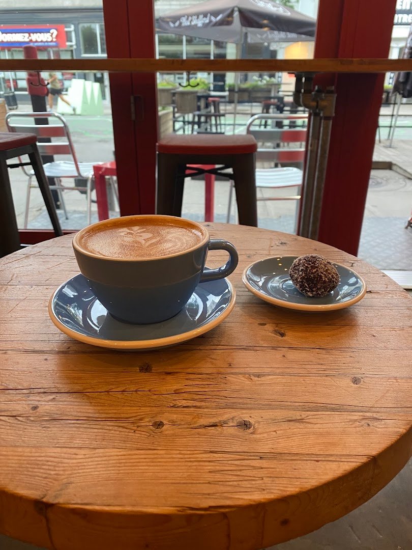 Coffee at Cafe Cardynal, specialty coffee shop in Montreal