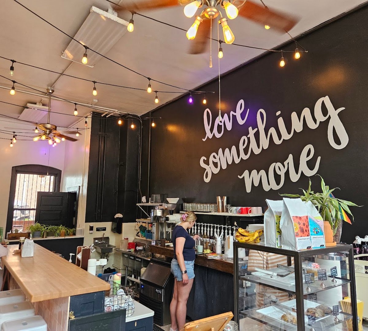 Interior of Amateur Coffee, specialty coffee shop in Omaha