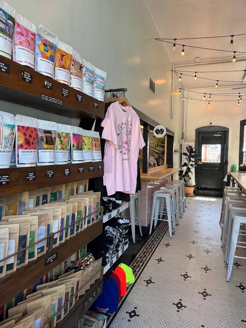 Interior of Amateur Coffee, specialty coffee shop in Omaha