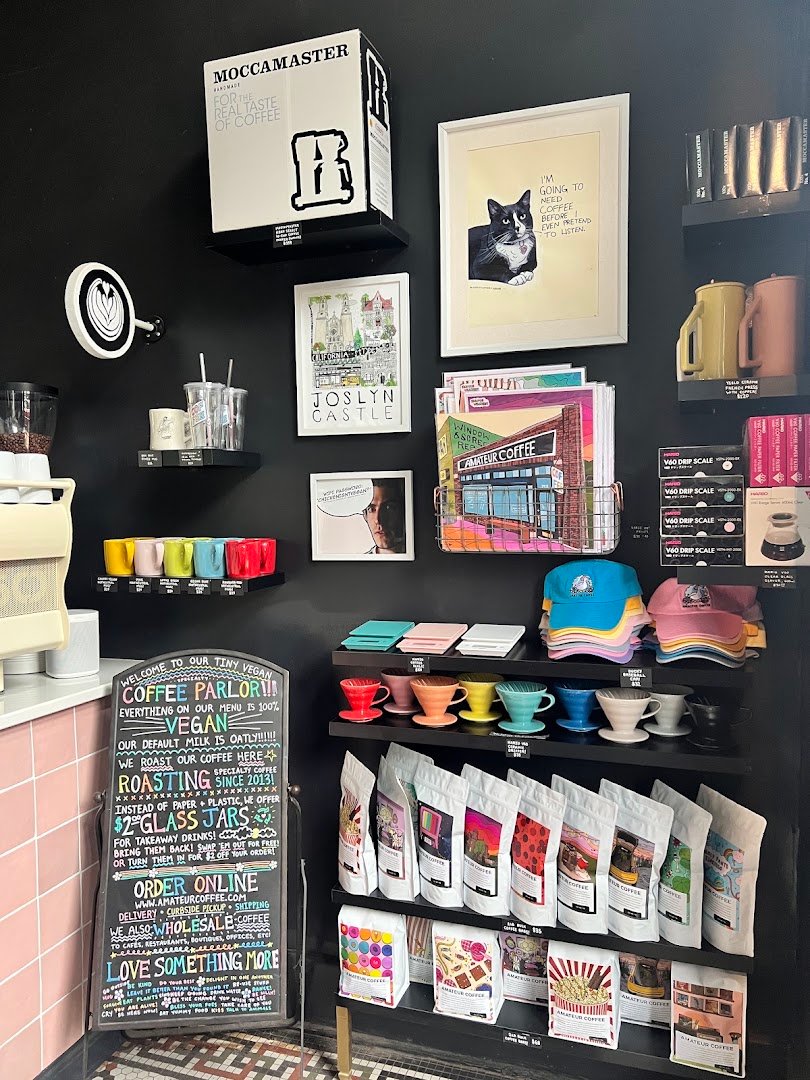 Interior of Amateur Coffee, specialty coffee shop in Omaha