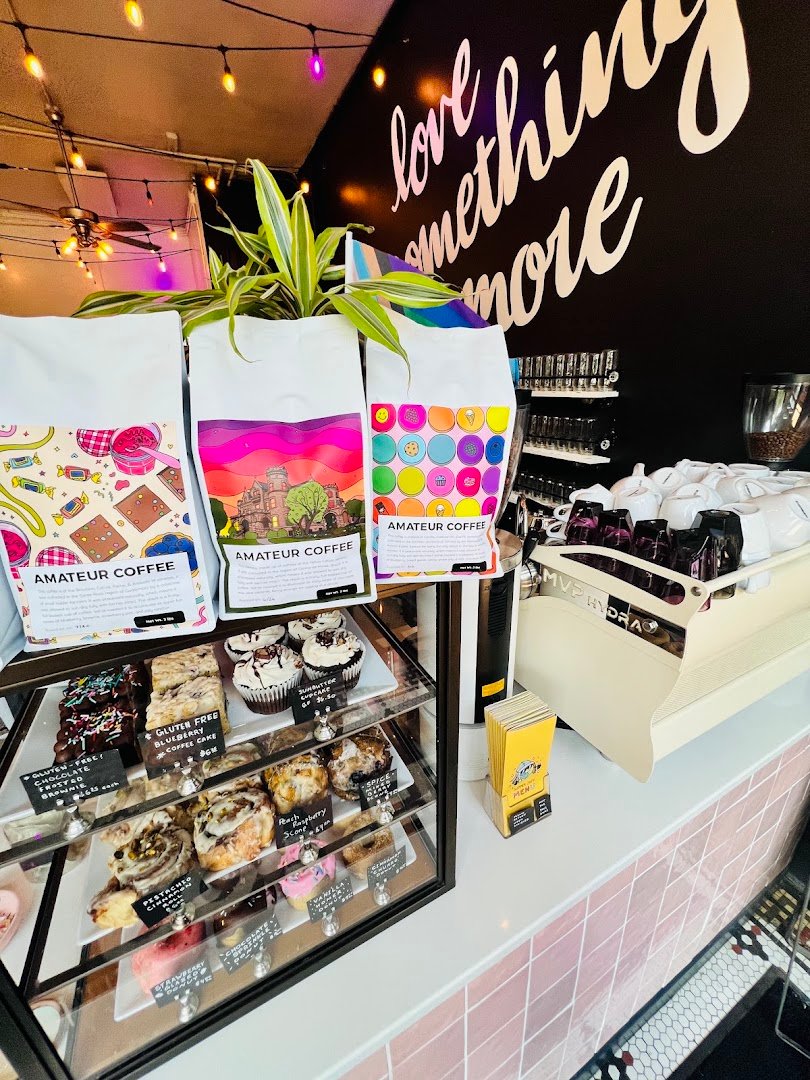 Interior of Amateur Coffee, specialty coffee shop in Omaha