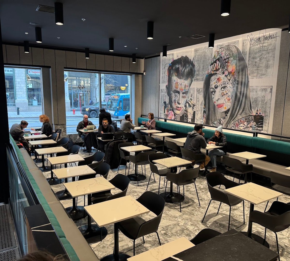 Interior of 49th Parallel Café & Lucky’s Doughnuts - McGill, specialty coffee shop in Montreal