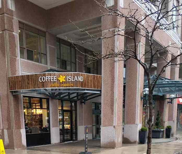 Storefront of Coffee Island, specialty coffee shop in Toronto