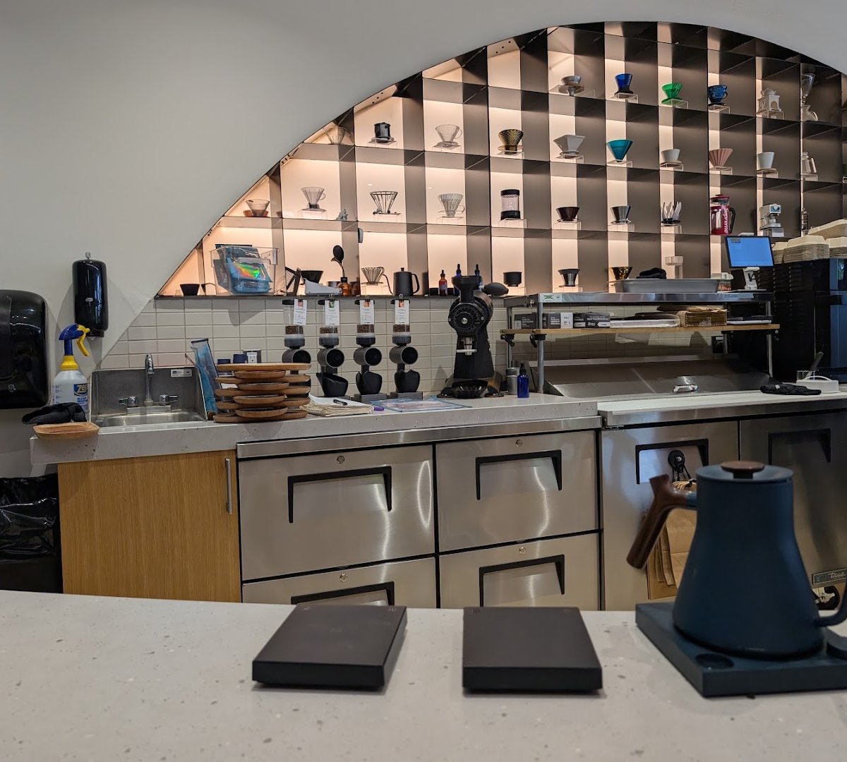 Interior of Moonwake Coffee Roasters, specialty coffee shop in San Jose