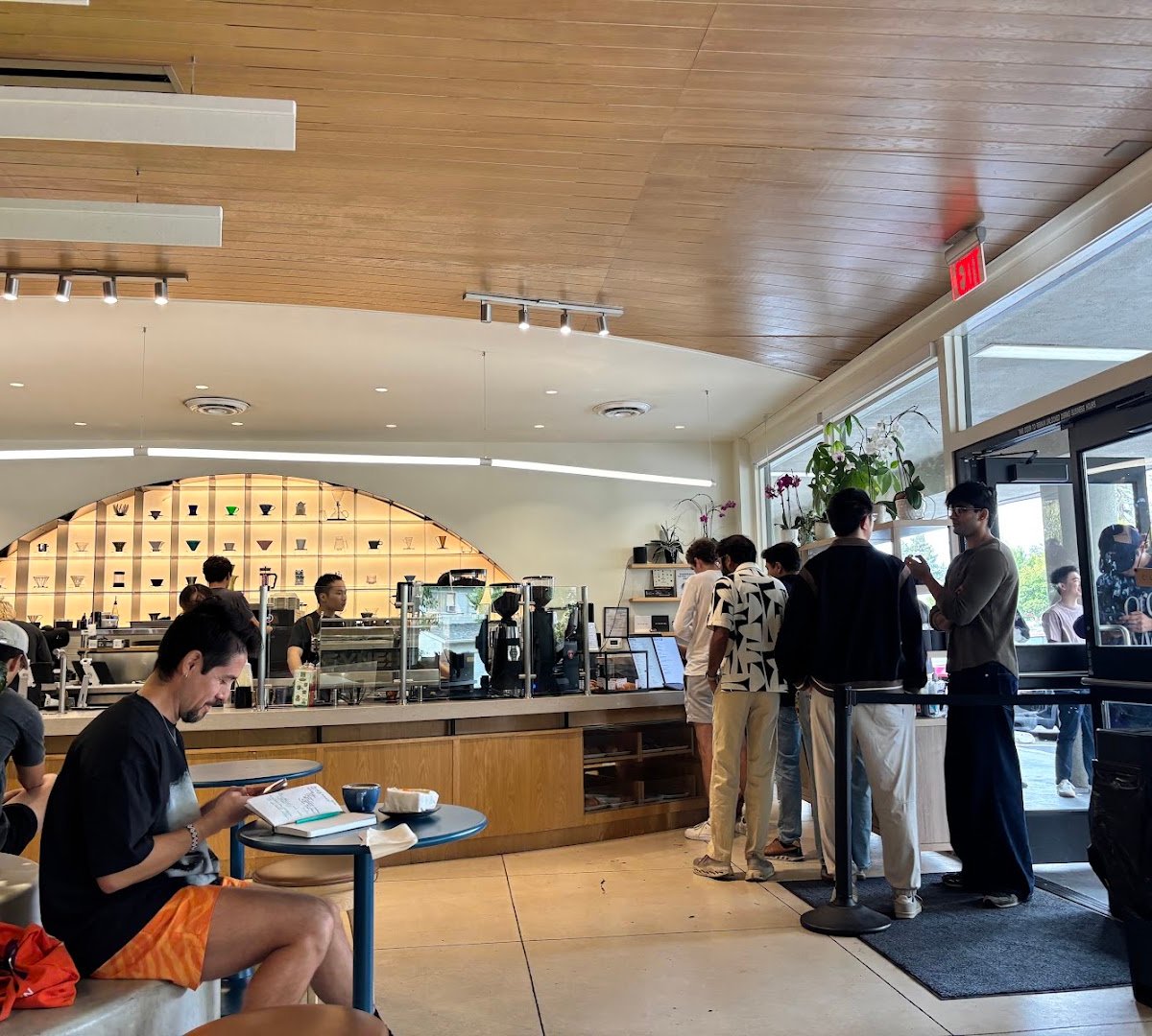 Interior of Moonwake Coffee Roasters, specialty coffee shop in San Jose