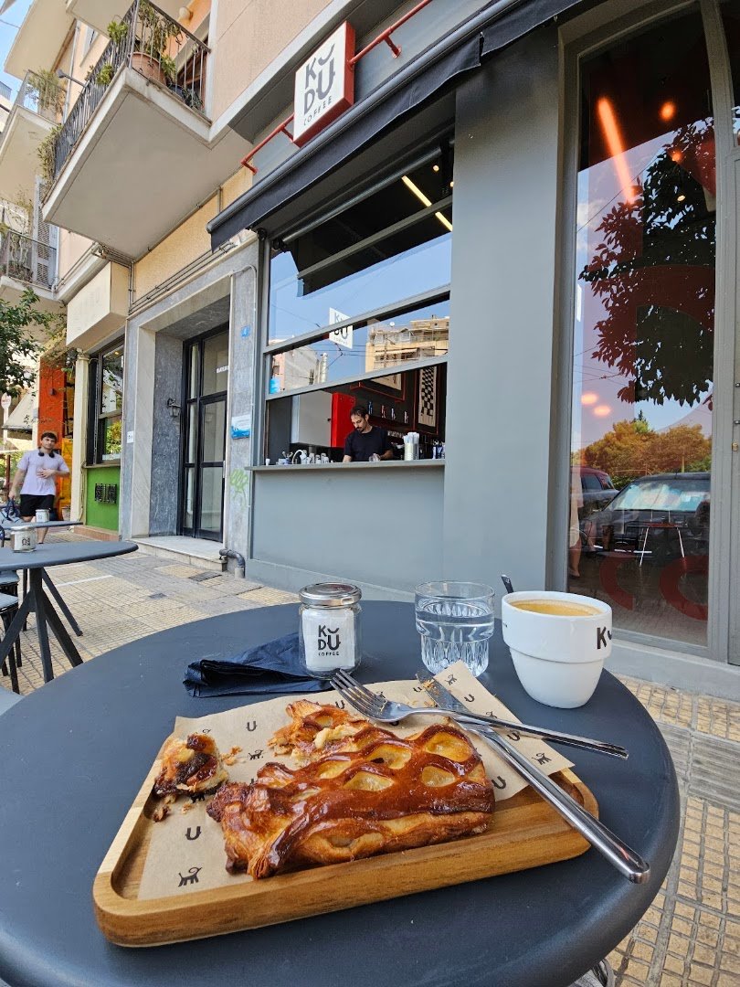 Storefront of KUDU Coffee Shop Pagrati, specialty coffee shop in Athens