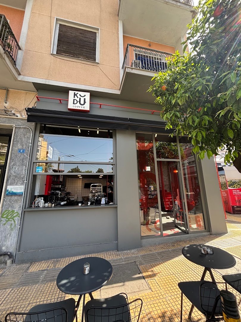 Storefront of KUDU Coffee Shop Pagrati, specialty coffee shop in Athens