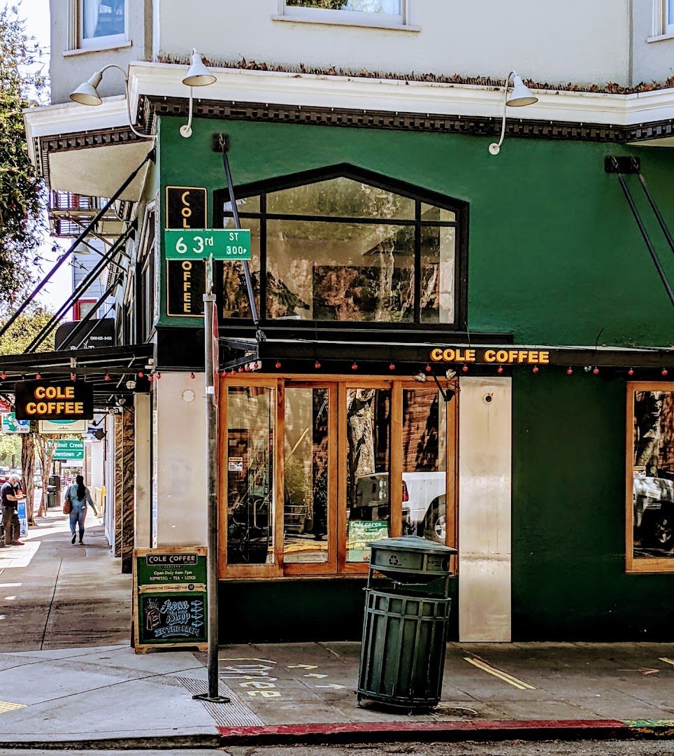 Storefront of Cole Coffee Café, specialty coffee shop in Oakland