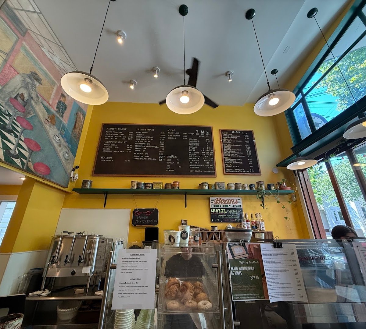 Interior of Cole Coffee Café, specialty coffee shop in Oakland