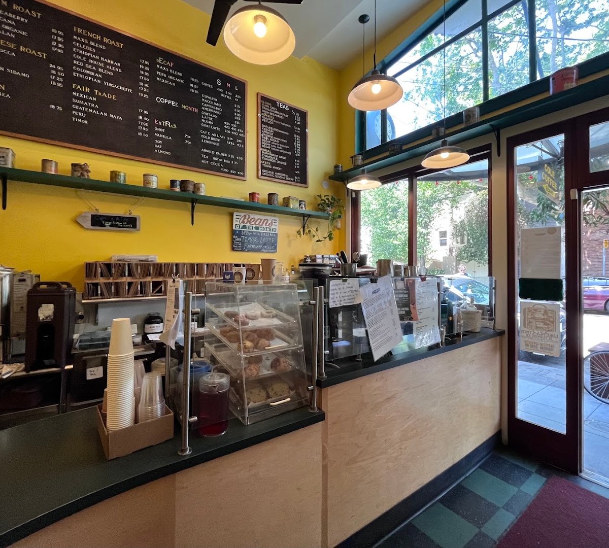Interior of Cole Coffee Café, specialty coffee shop in Oakland